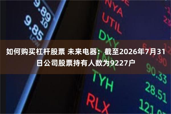 如何购买杠杆股票 未来电器：截至2026年7月31日公司股票持有人数为9227户