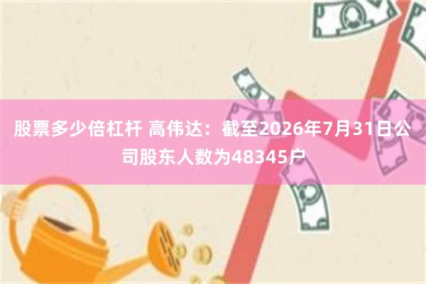 股票多少倍杠杆 高伟达：截至2026年7月31日公司股东人数为48345户