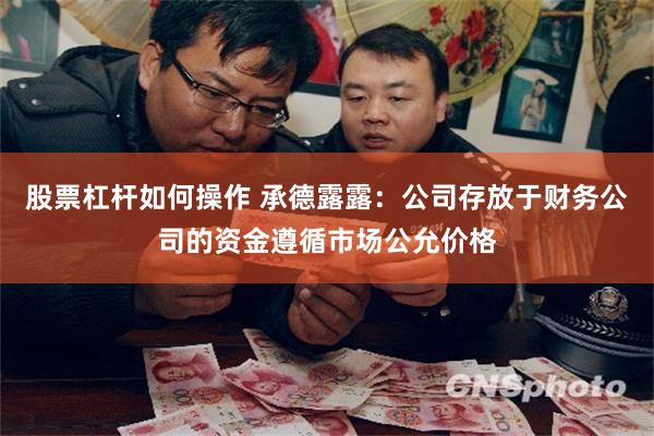 股票杠杆如何操作 承德露露：公司存放于财务公司的资金遵循市场公允价格