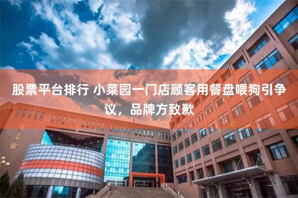 股票平台排行 小菜园一门店顾客用餐盘喂狗引争议，品牌方致歉