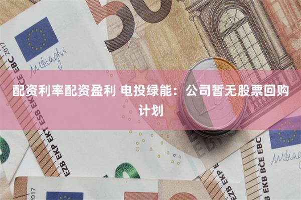 配资利率配资盈利 电投绿能：公司暂无股票回购计划