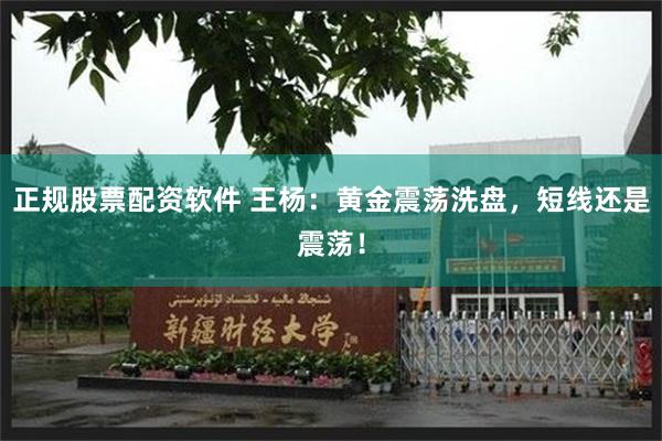 正规股票配资软件 王杨：黄金震荡洗盘，短线还是震荡！